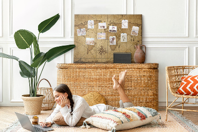 Quadro em cortiça Mapa-múndi vintage