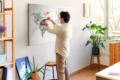 Quadro de aviso de cortiça Mapa mundial