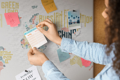 Quadro em cortiça Nomes de países