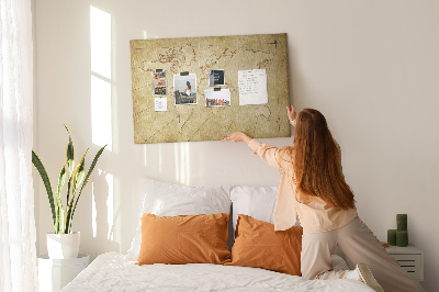 Painel em cortiça Mapa do mundo antigo