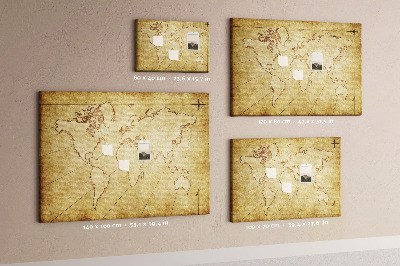 Painel em cortiça Mapa do mundo antigo