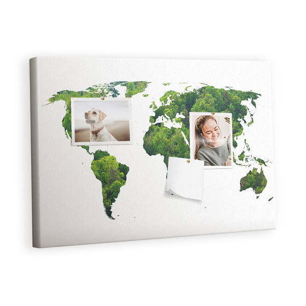 Quadro de aviso de cortiça Mapa da Floresta Verde