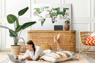 Quadro de aviso de cortiça Mapa da Floresta Verde