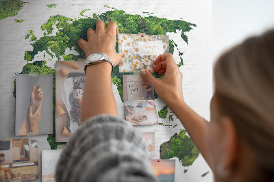 Quadro de aviso de cortiça Mapa da Floresta Verde