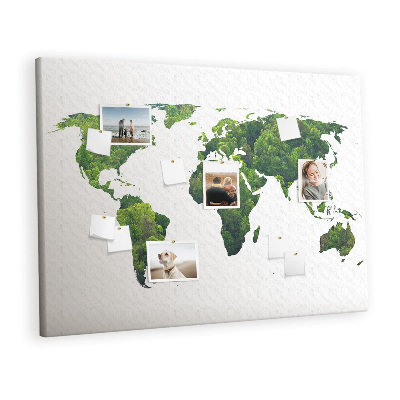 Quadro de aviso de cortiça Mapa da Floresta Verde