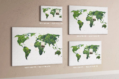 Quadro de aviso de cortiça Mapa da Floresta Verde