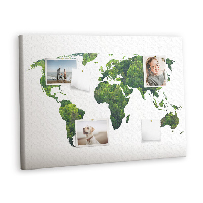 Quadro de aviso de cortiça Mapa da Floresta Verde