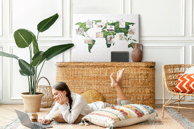 Quadro de aviso de cortiça Mapa da Floresta Verde