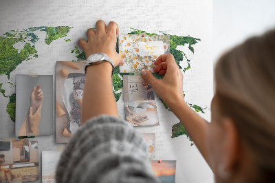 Quadro de aviso de cortiça Mapa da Floresta Verde