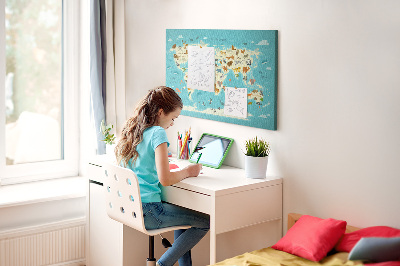 Quadro em cortiça Mapa do mundo animal