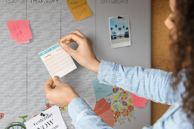 Painel em cortiça Planejador semanal