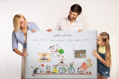 Painel em cortiça Planejador semanal