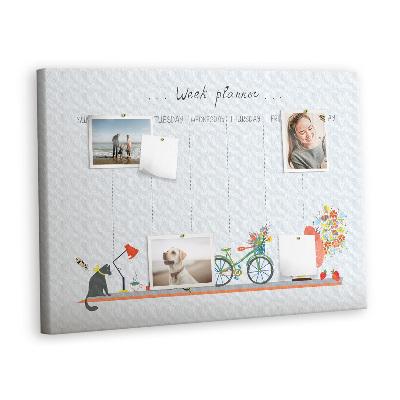 Painel em cortiça Planejador semanal