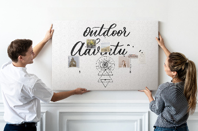 Painel em cortiça Aventura longe de casa