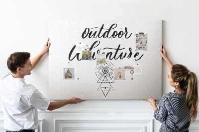 Painel em cortiça Aventura longe de casa