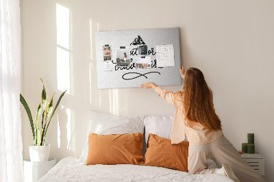 Quadro em cortiça Citação inspiradora