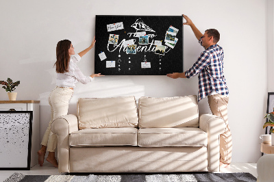 Painel em cortiça Citação da viagem