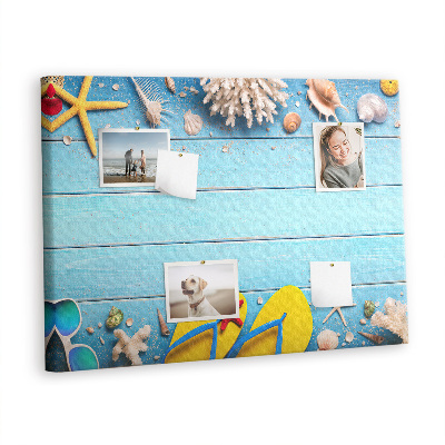 Painel em cortiça Coisas do litoral