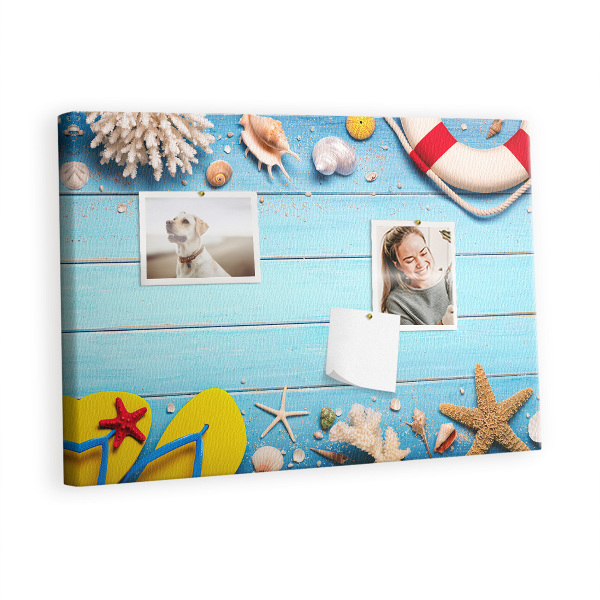 Quadro de aviso de cortiça Coisas do litoral