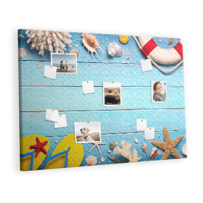 Quadro de aviso de cortiça Coisas do litoral