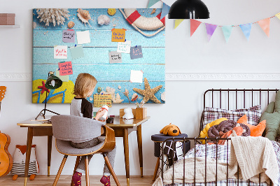 Quadro de aviso de cortiça Coisas do litoral