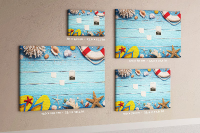 Quadro de aviso de cortiça Coisas do litoral