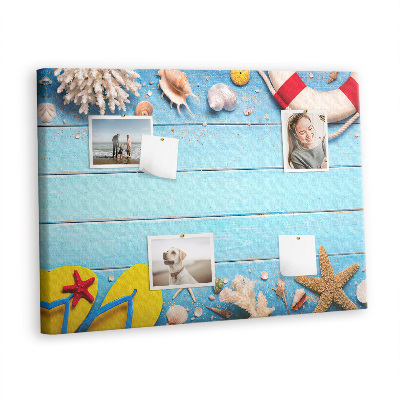 Quadro de aviso de cortiça Coisas do litoral