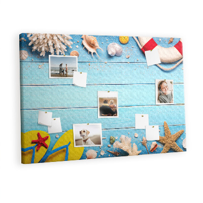 Quadro de aviso de cortiça Coisas do litoral