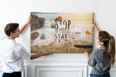 Quadro em cortiça Texto motivacional