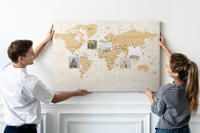 Quadro de aviso de cortiça Mapa das capitais