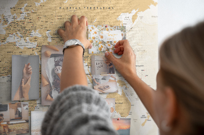 Quadro de aviso de cortiça Mapa das capitais