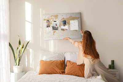 Quadro de aviso de cortiça Mapa das capitais