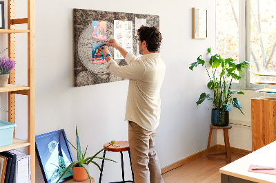 Quadro de aviso de cortiça Mapa do mundo antigo