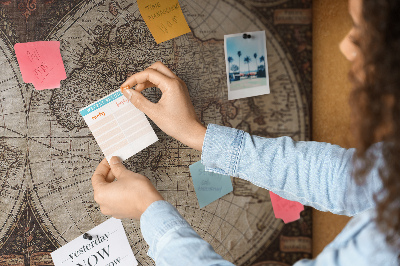 Quadro de aviso de cortiça Mapa do mundo antigo