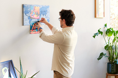 Painel em cortiça Mapa mundial