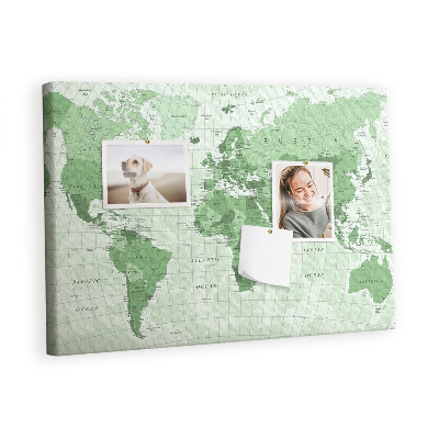 Quadro de aviso de cortiça Mapa mundial