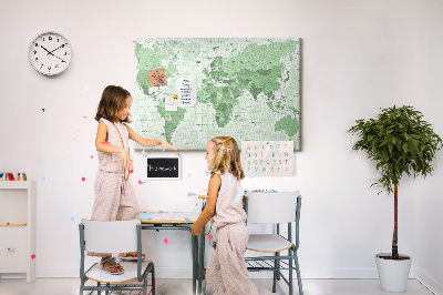 Quadro de aviso de cortiça Mapa mundial