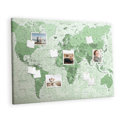 Quadro de aviso de cortiça Mapa mundial