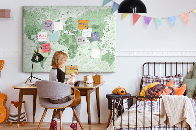 Quadro de aviso de cortiça Mapa mundial