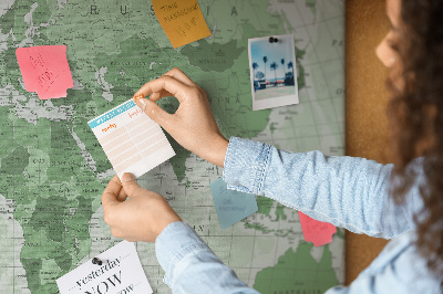 Quadro de aviso de cortiça Mapa mundial