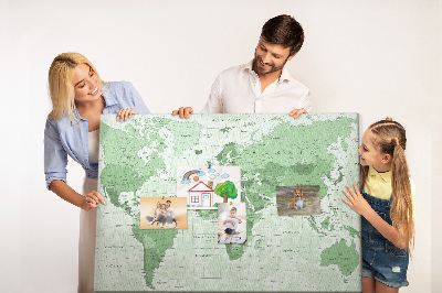 Quadro de aviso de cortiça Mapa mundial