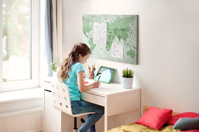 Quadro de aviso de cortiça Mapa mundial