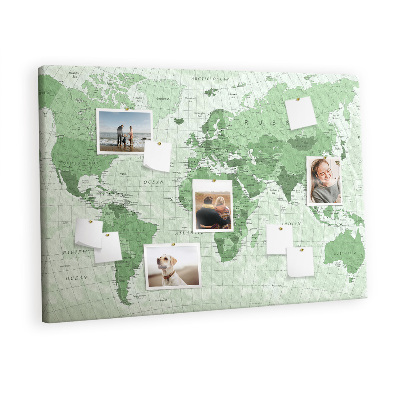 Quadro de aviso de cortiça Mapa mundial