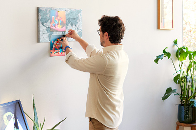 Painel em cortiça Mapa mundial