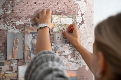 Quadro de aviso de cortiça Mapa do mundo antigo