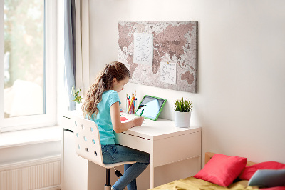 Quadro de aviso de cortiça Mapa do mundo antigo