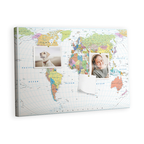 Painel em cortiça Mapa político