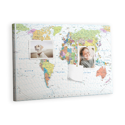 Painel em cortiça Mapa político