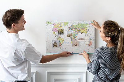 Painel em cortiça Mapa político