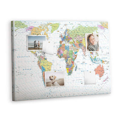 Painel em cortiça Mapa político